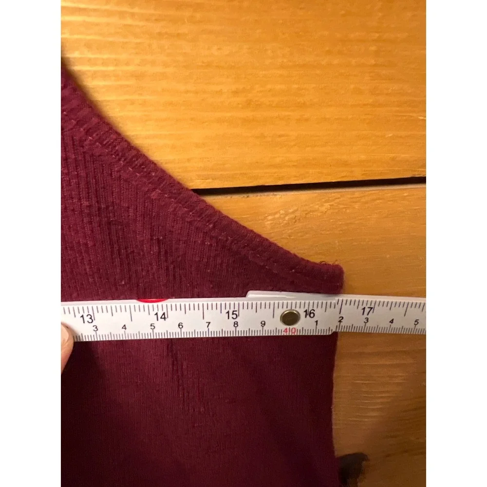Free People Burgundy Ribbed Racerback Tank Top Med Made in USA Athleisure  Layer